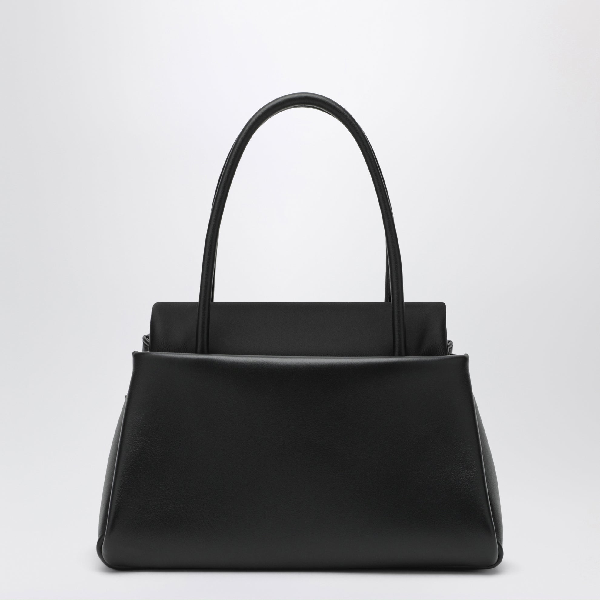 Borsa Passage medium in pelle e Re-Nylon nera