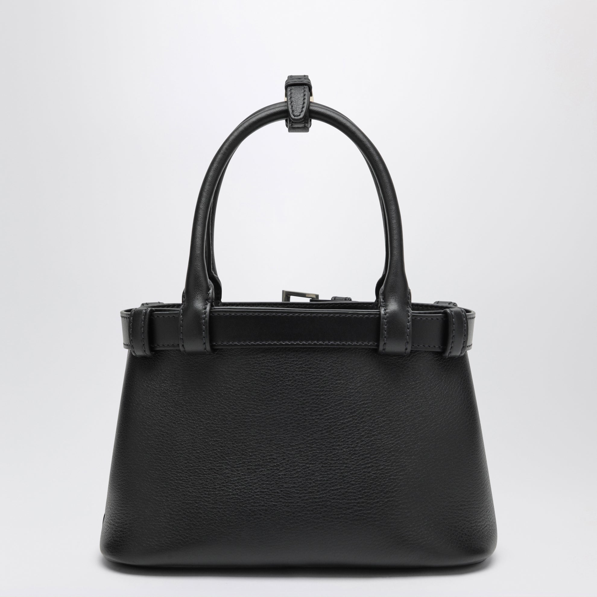 Borsa Buckle small in pelle con cintura nera