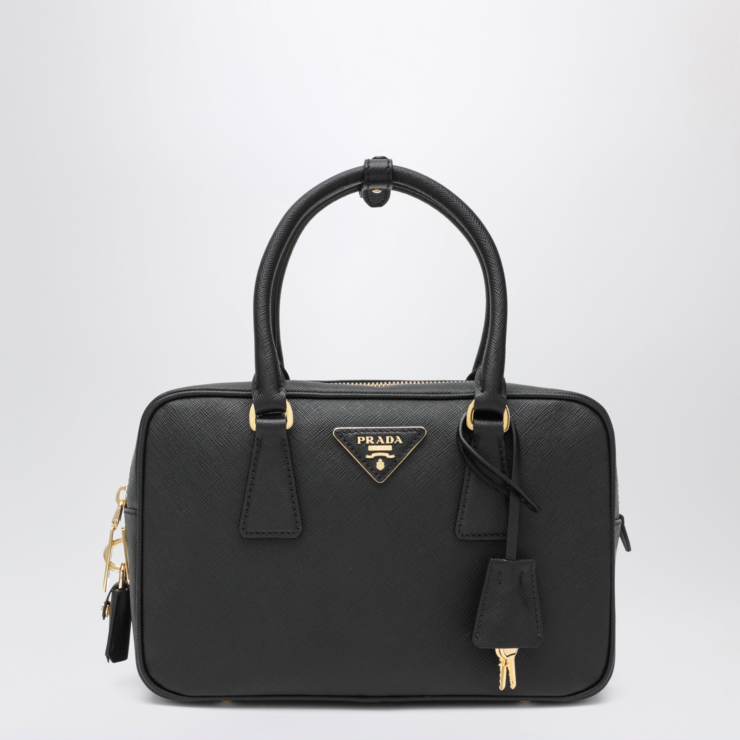 Prada Black Saffiano leather top-handle bag | TheDoubleF