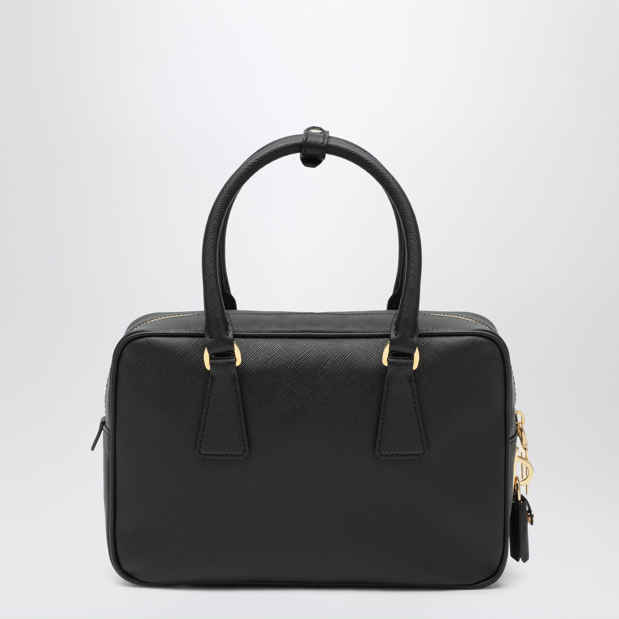 Black Saffiano leather top-handle bag