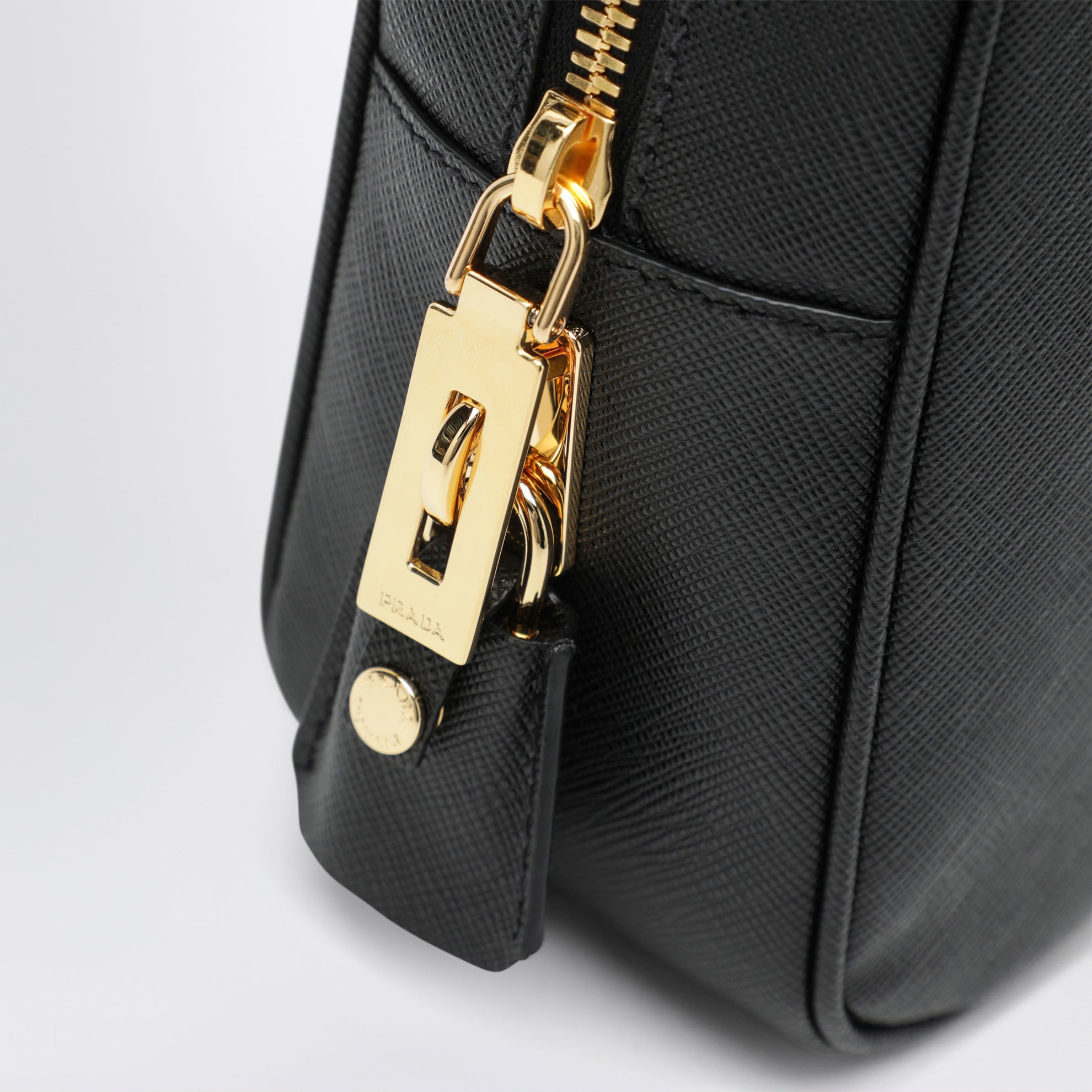 Black Saffiano leather top-handle bag