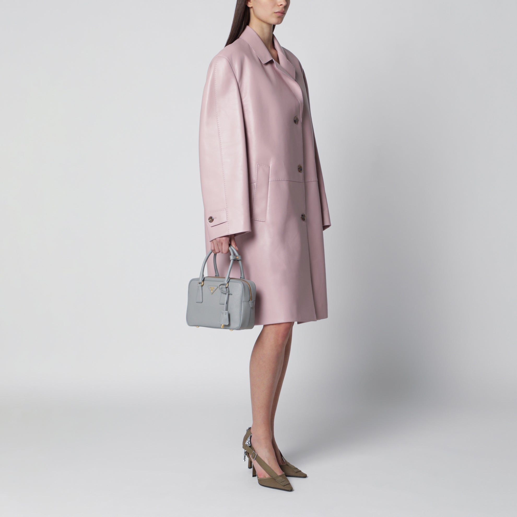Top-handle bag in Nube Saffiano leather