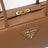Medium caramel-colored leather top-handle bag