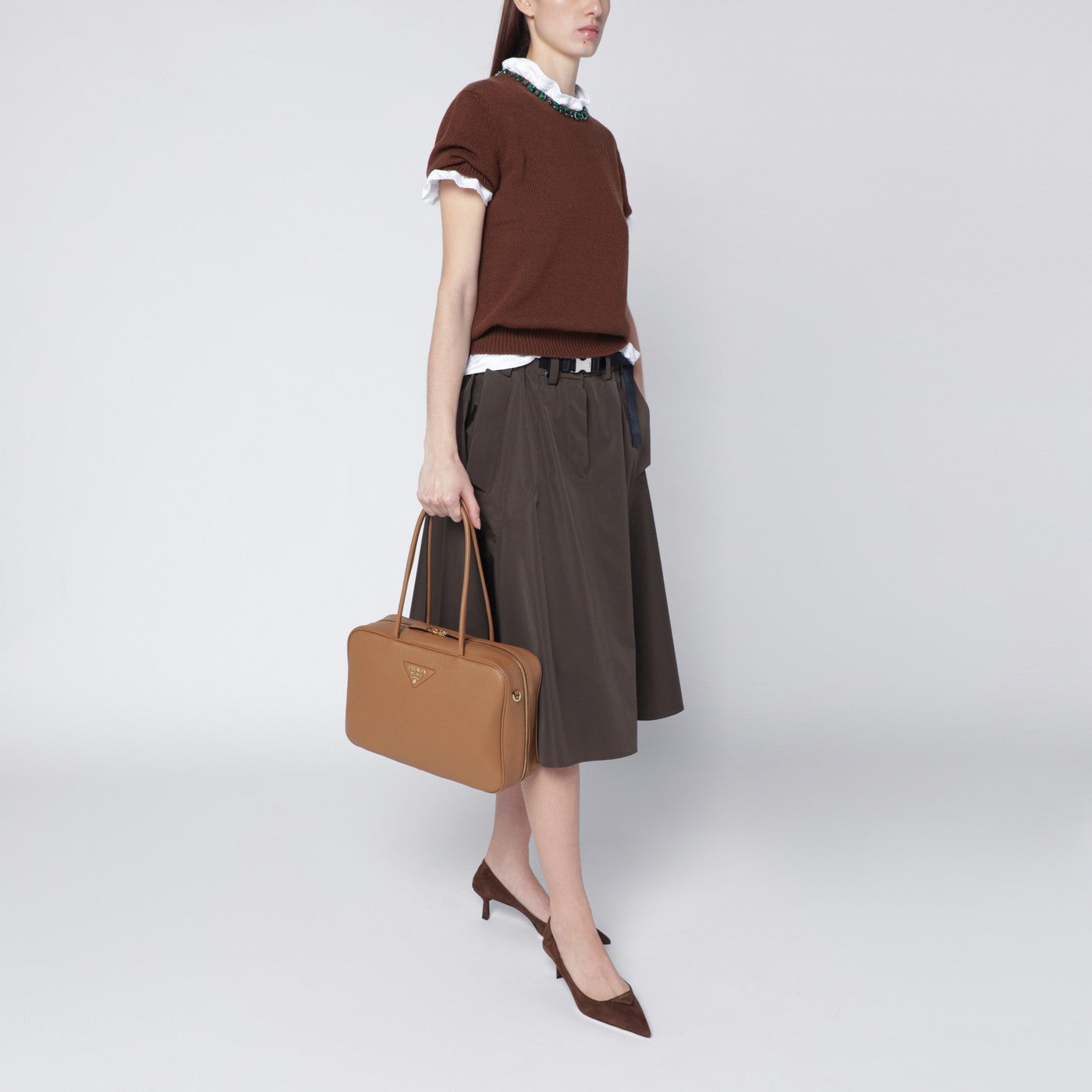 Large duffle bag in Caramel leather