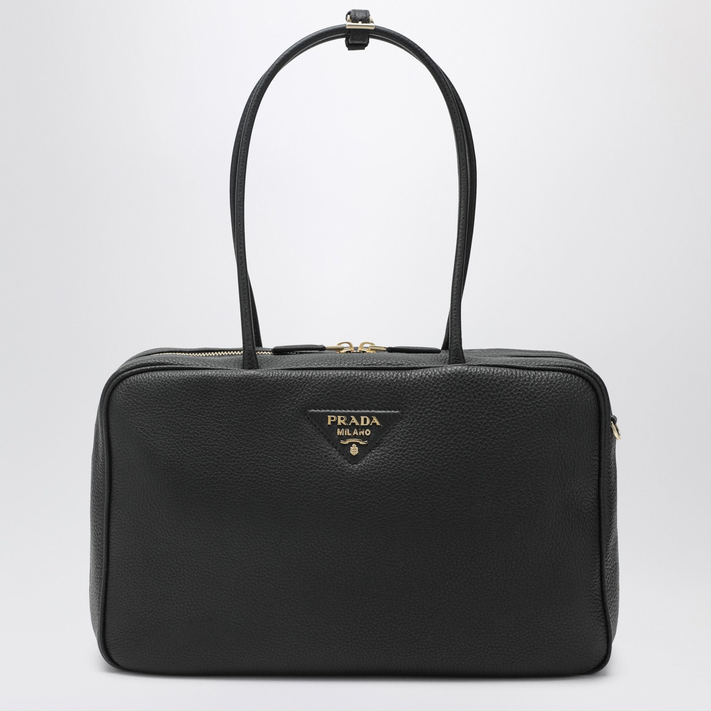 Prada Large duffle bag in black leather | TheDoubleF