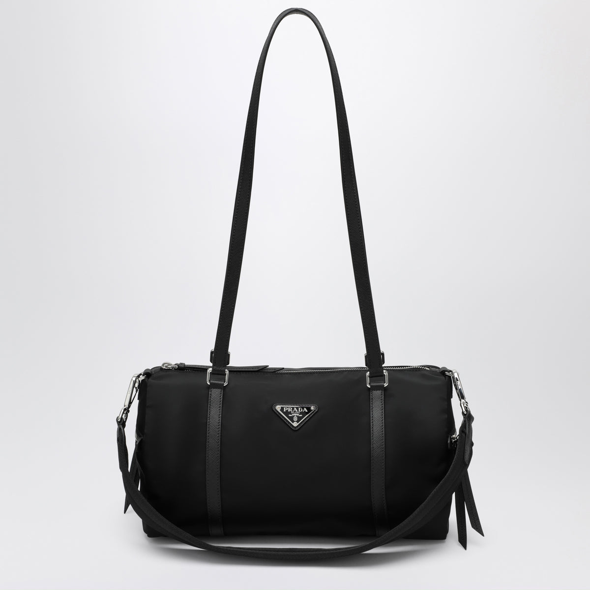 Borsa a spalla nera in Re-Nylon