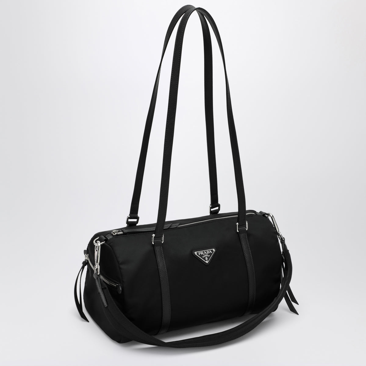 Borsa a spalla nera in Re-Nylon