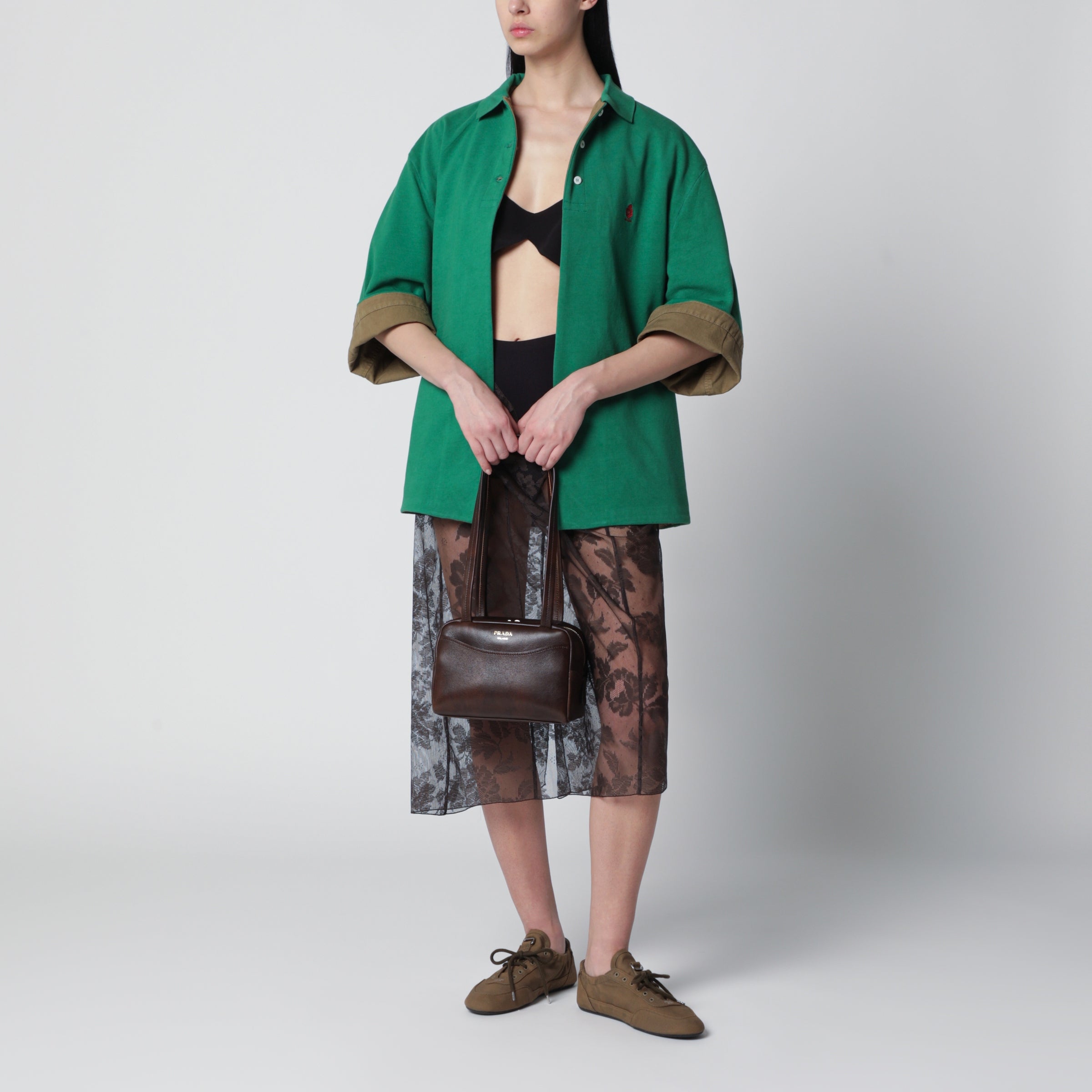 Prada Prada Carry mini antique leather bowling bag | TheDoubleF