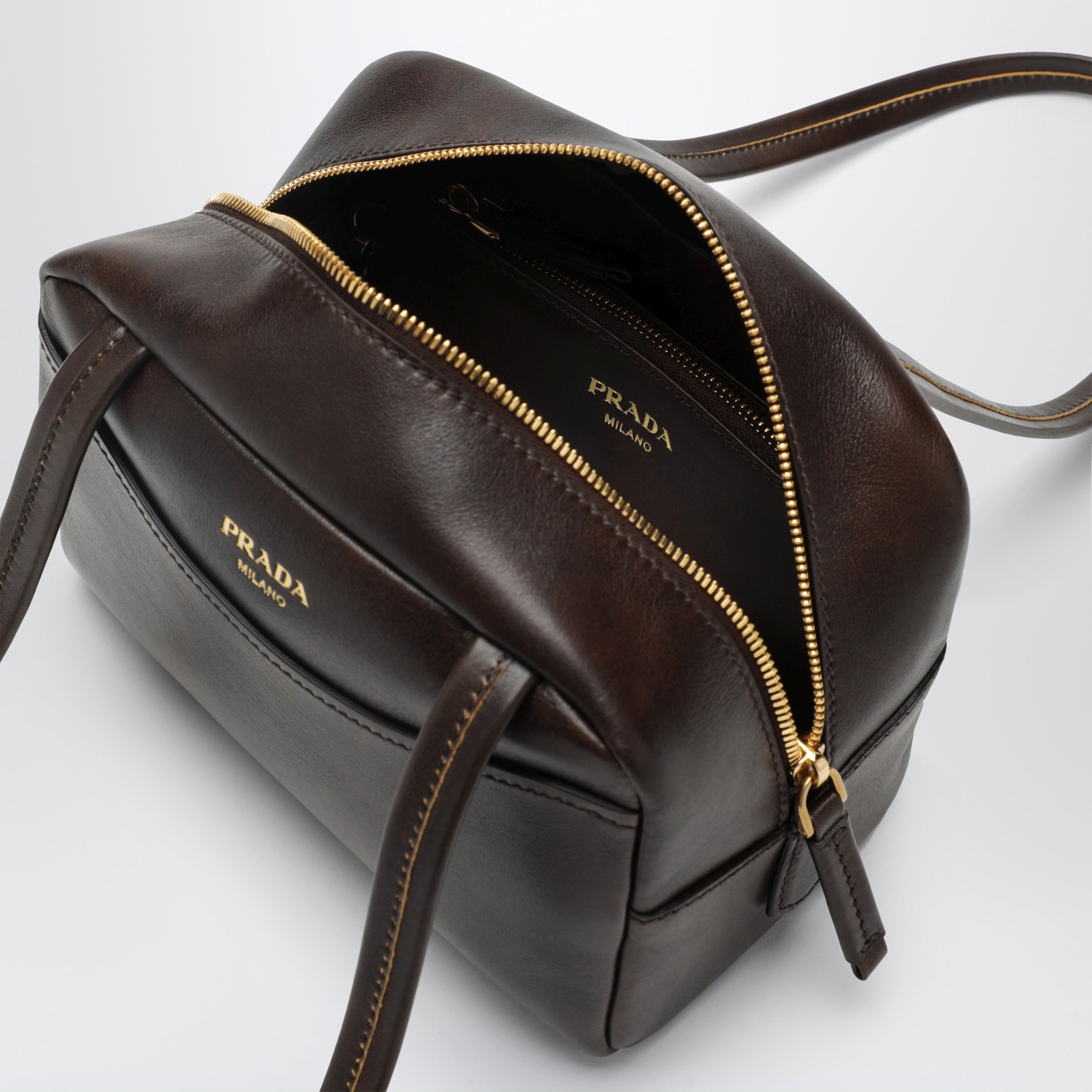 Prada Prada Carry mini antique leather bowling bag | TheDoubleF