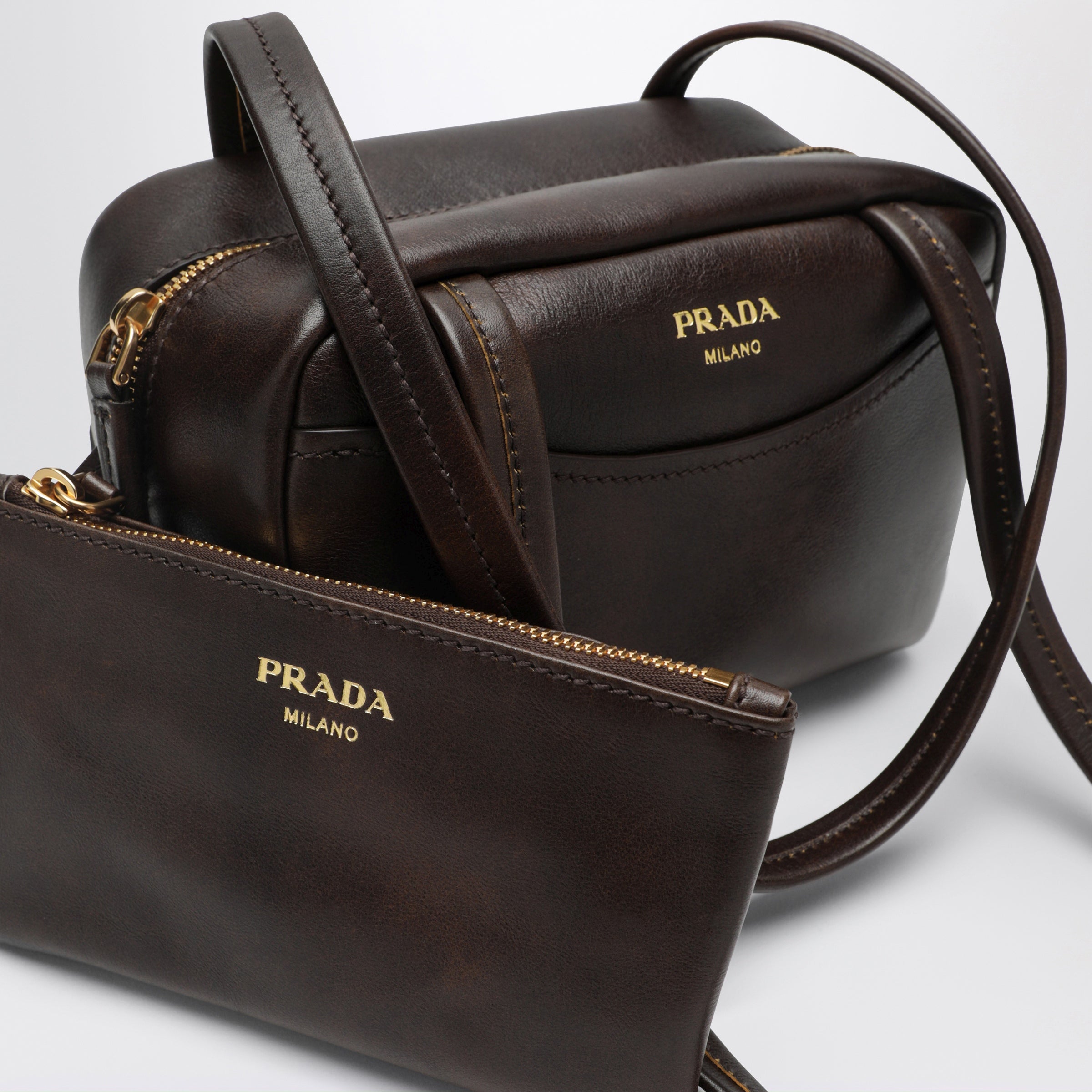 Prada Prada Carry mini antique leather bowling bag | TheDoubleF