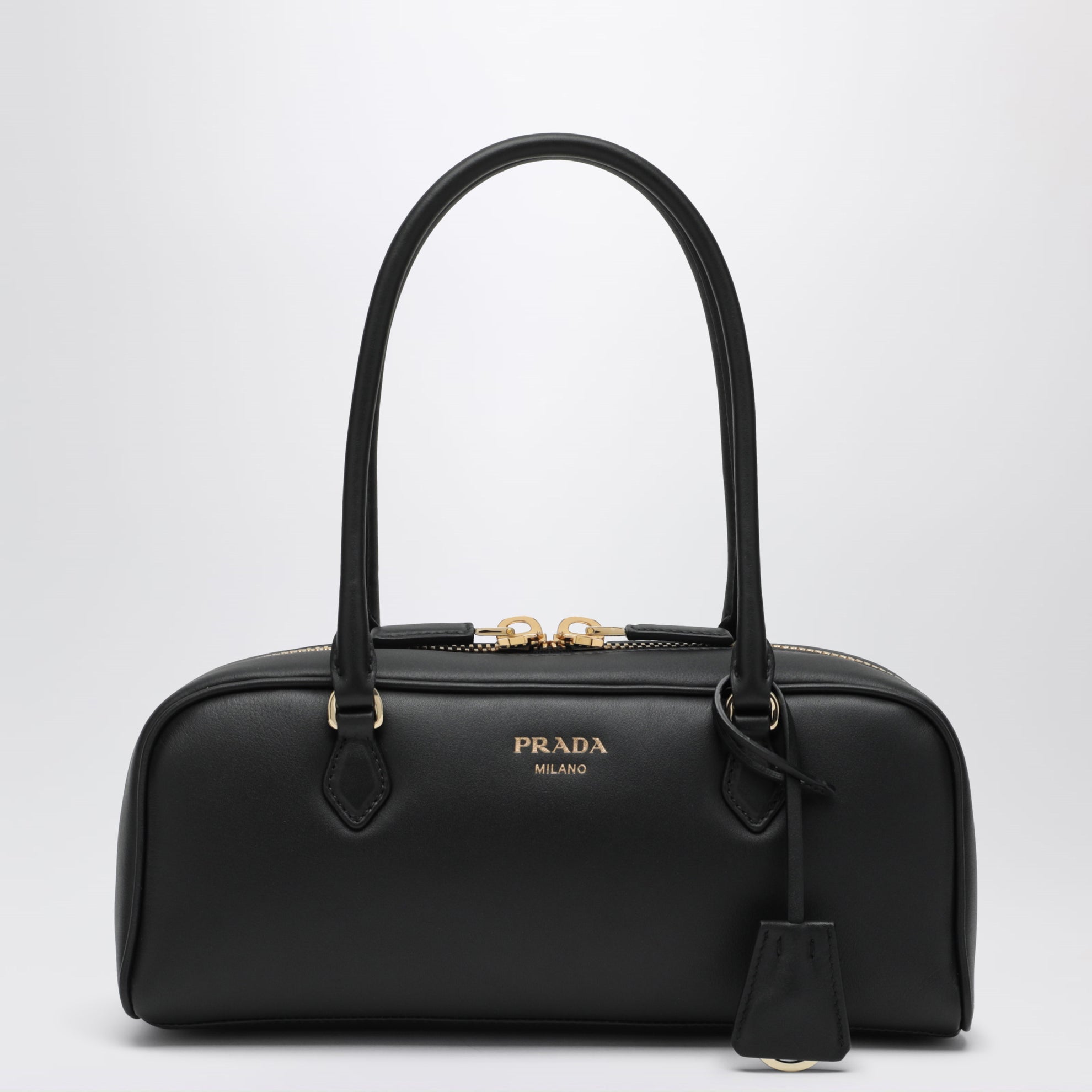 Borsa a spalla in pelle nera