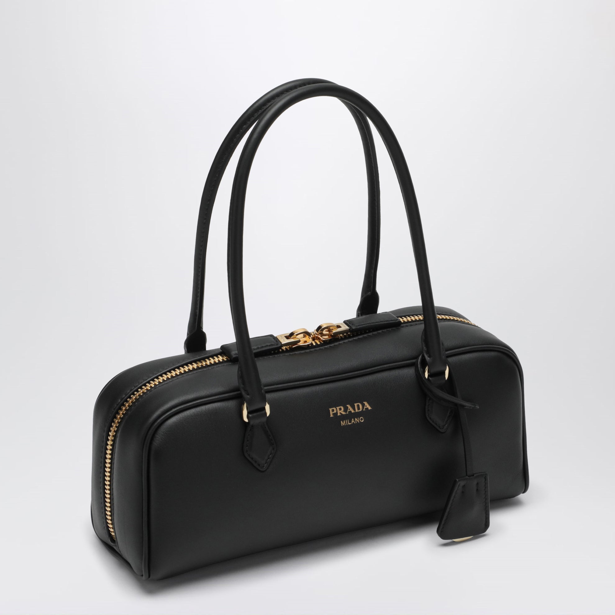 Borsa a spalla in pelle nera