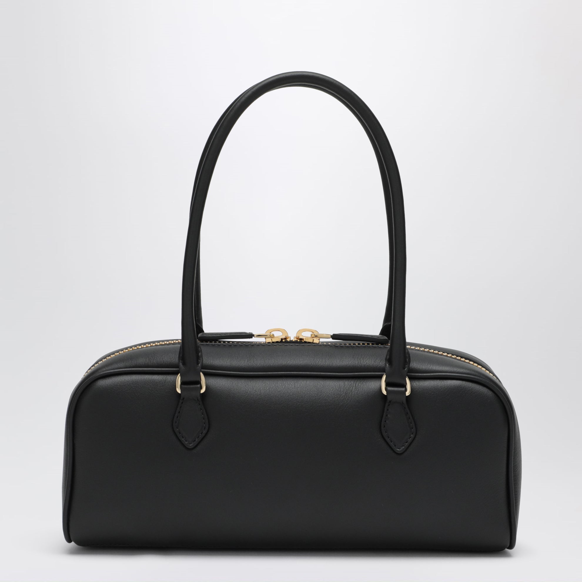Borsa a spalla in pelle nera
