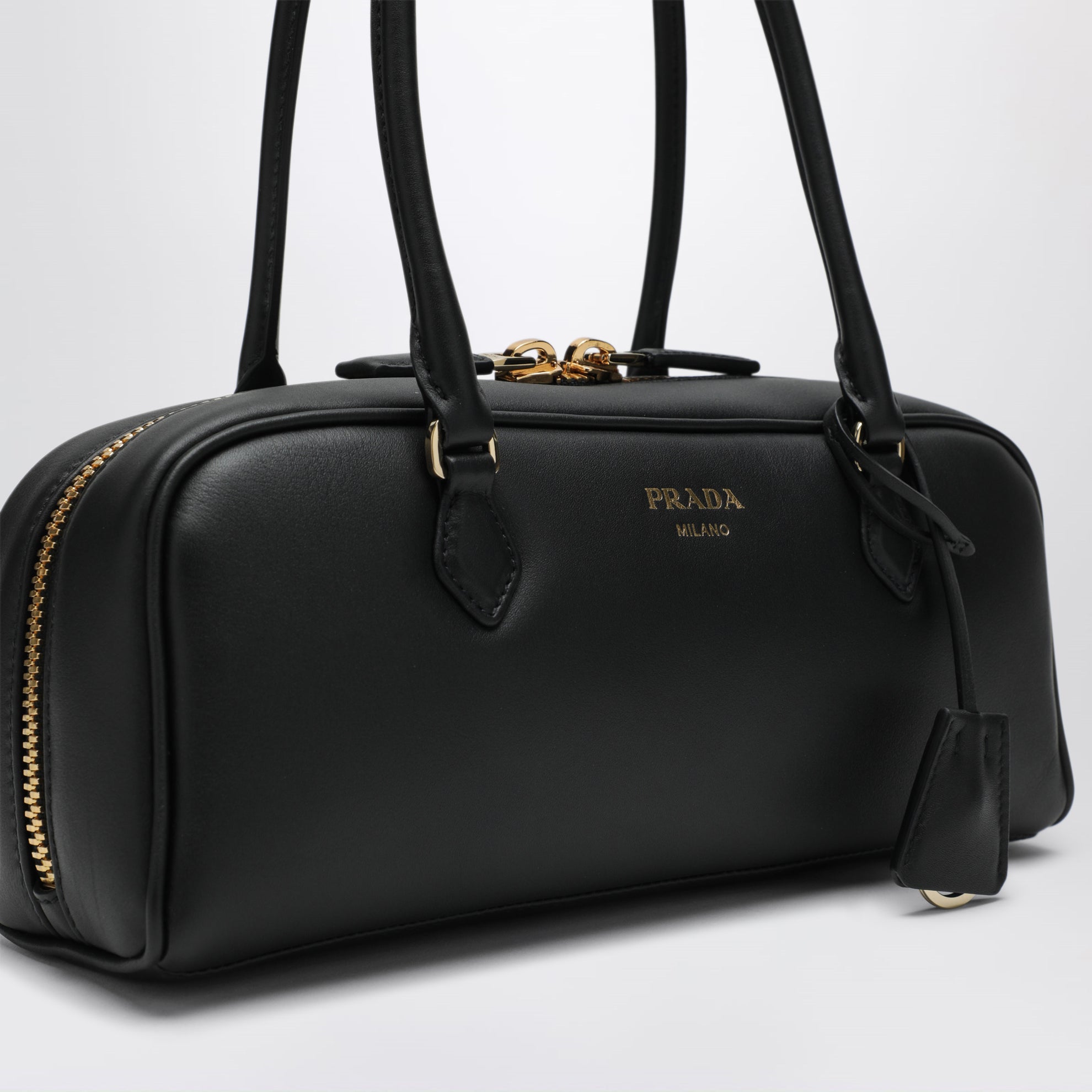 Borsa a spalla in pelle nera