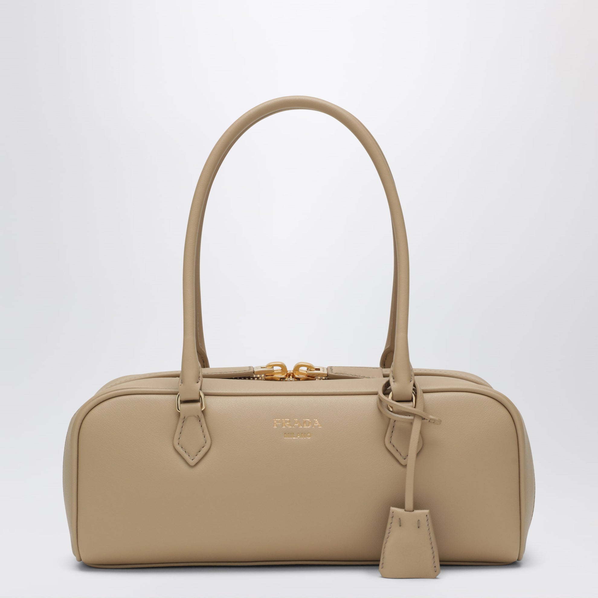 Borsa a spalla in pelle sabbia