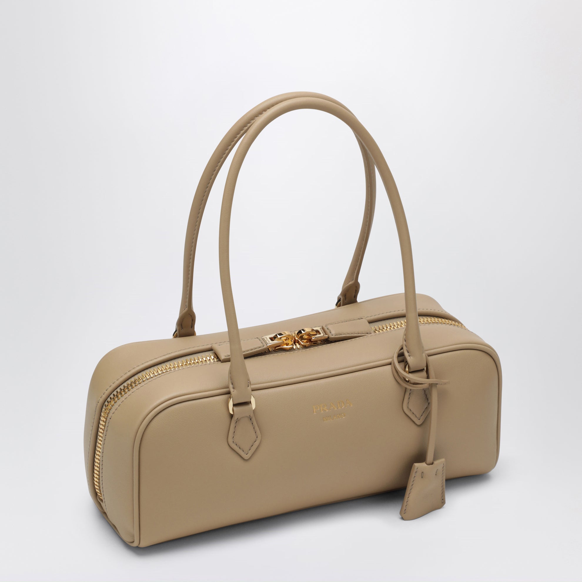 Borsa a spalla in pelle sabbia