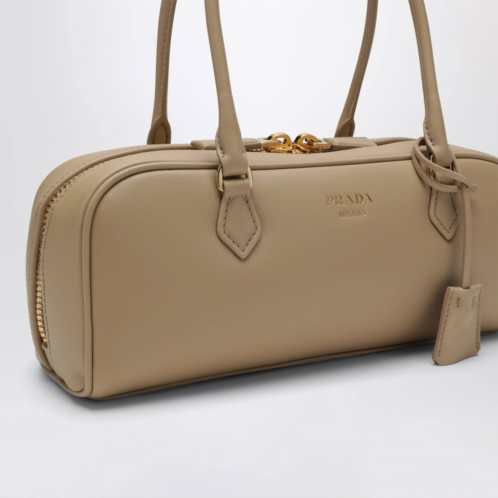 Borsa a spalla in pelle sabbia