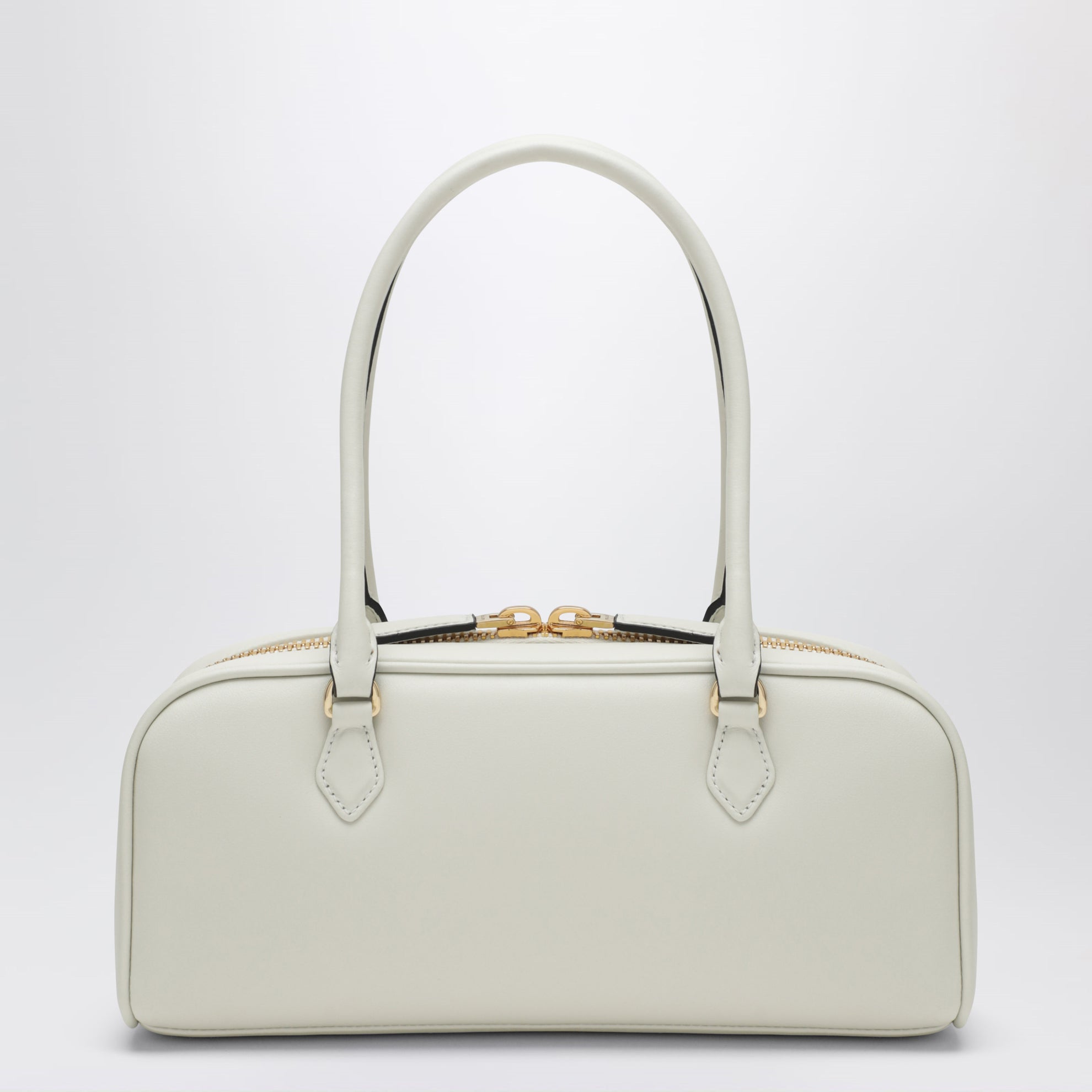 Shoulder bag in white leather