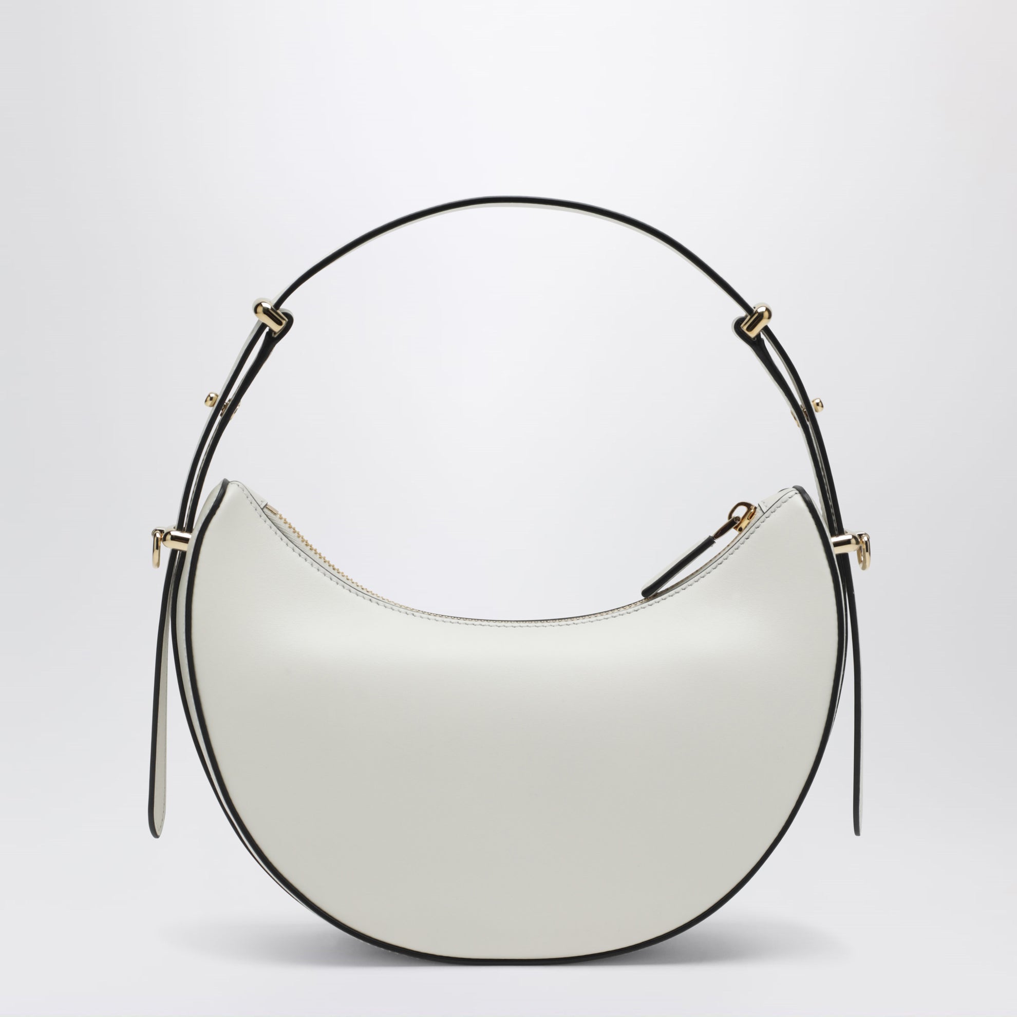 Sac porté épaule Prada Arqué small en cuir blanc