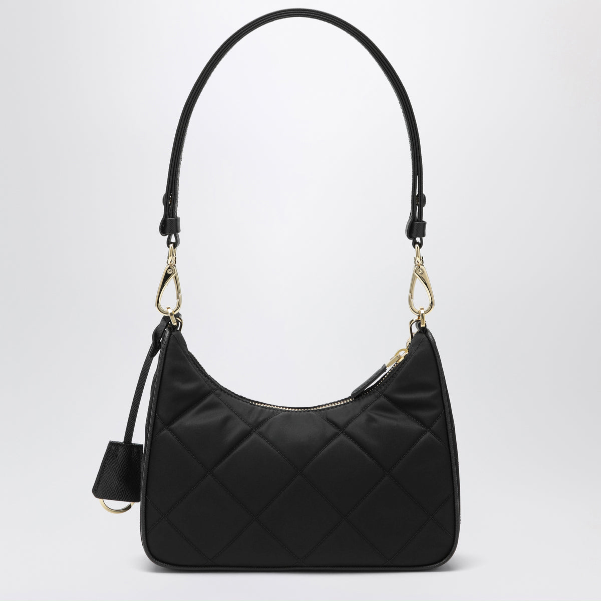 Schwarze Re-Edition Mini-Tasche aus gestepptem Re-Nylon