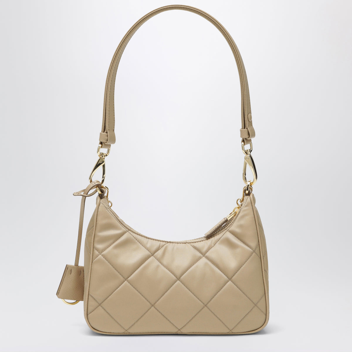 Mini sac Re-Edition couleur Camel en Re-Nylon matelassé