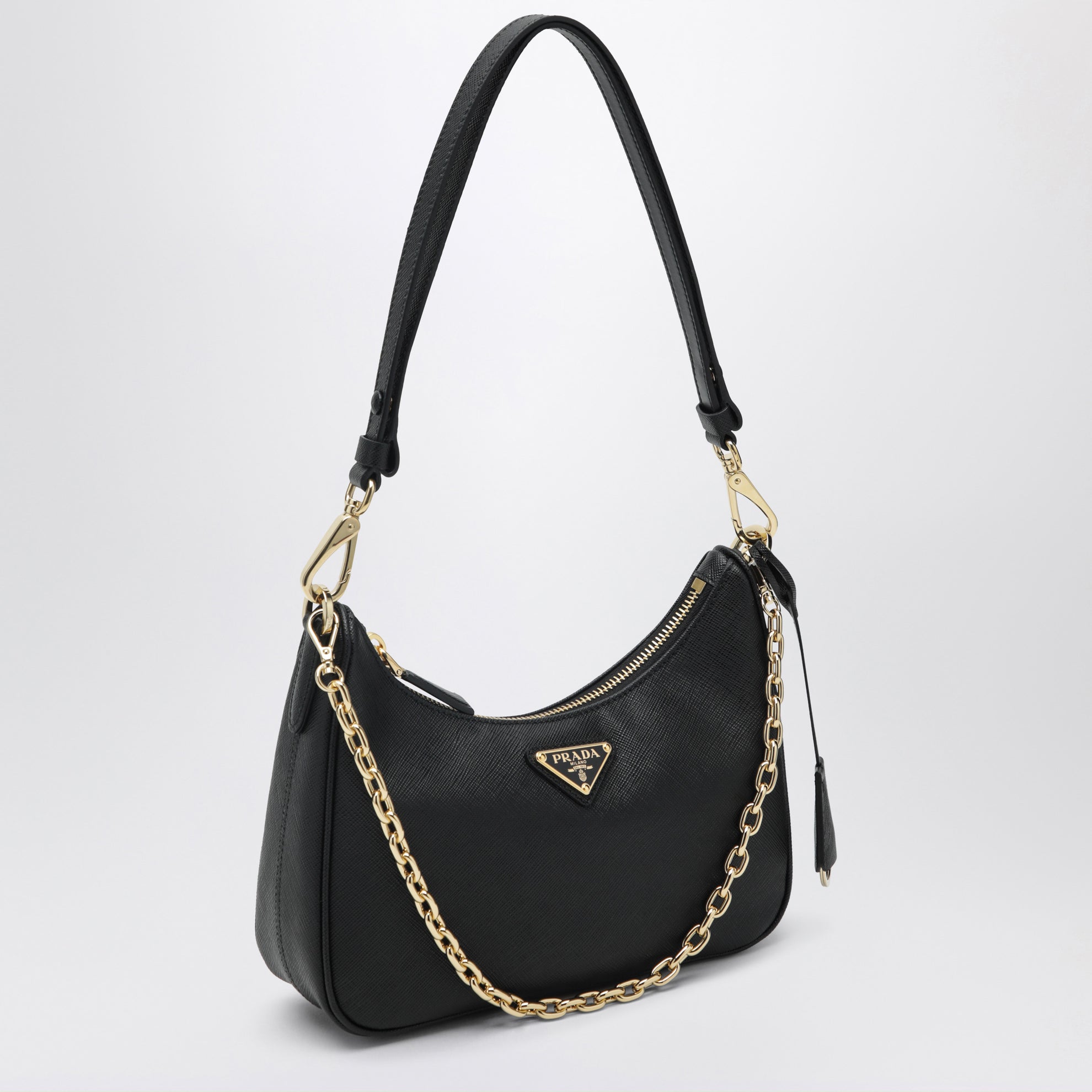 Mini borsa Prada Re-Edition nera in Saffiano