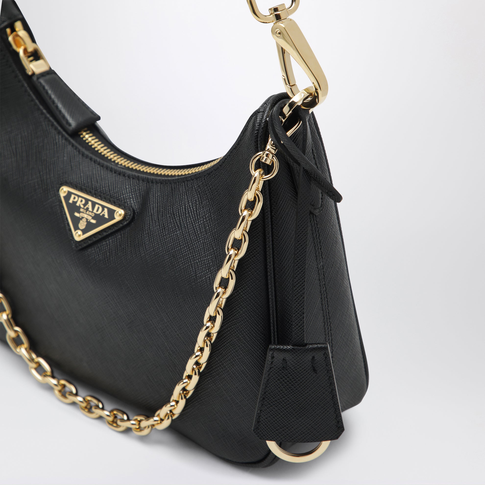 Mini borsa Prada Re-Edition nera in Saffiano