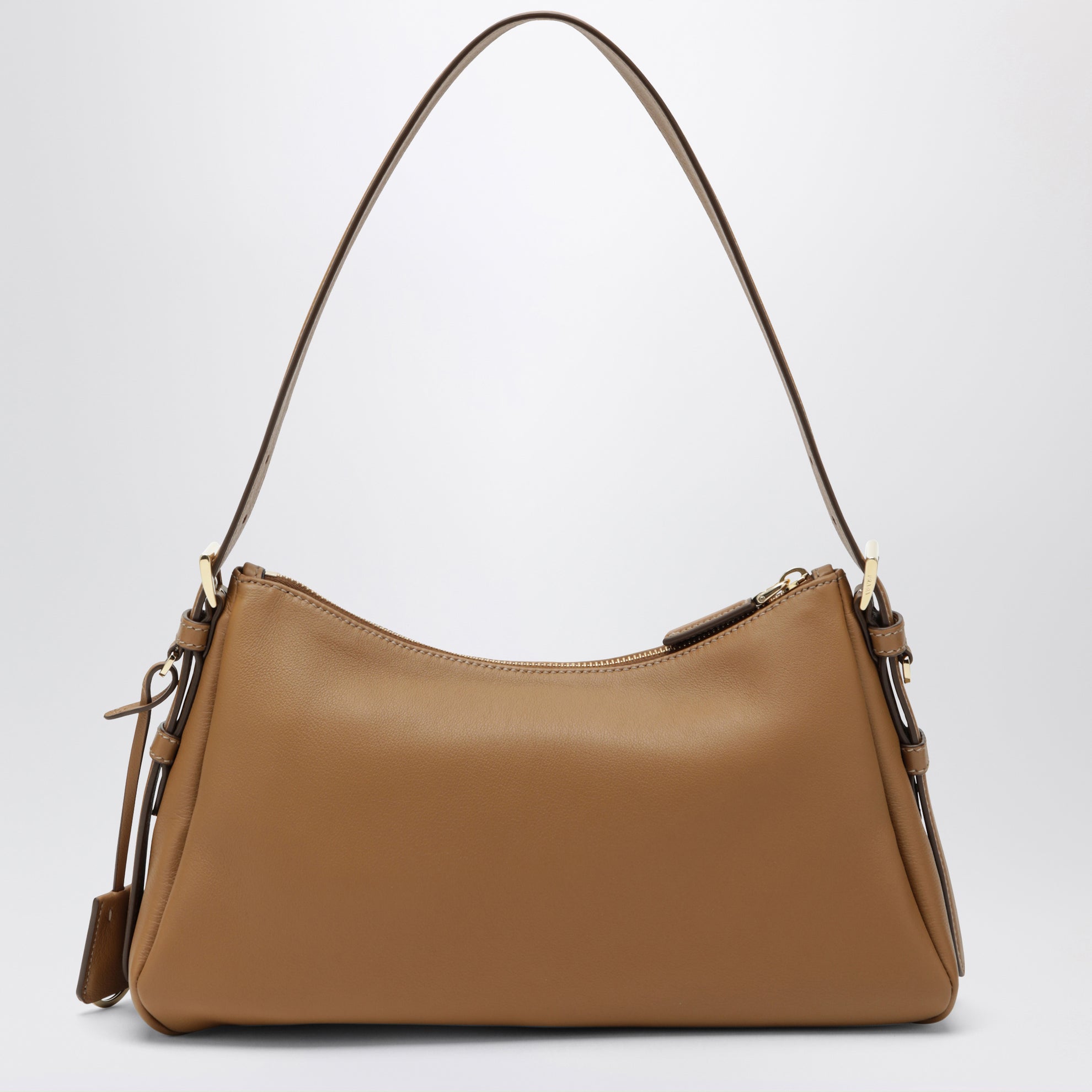 Borsa Prada Aimée media caramello in pelle