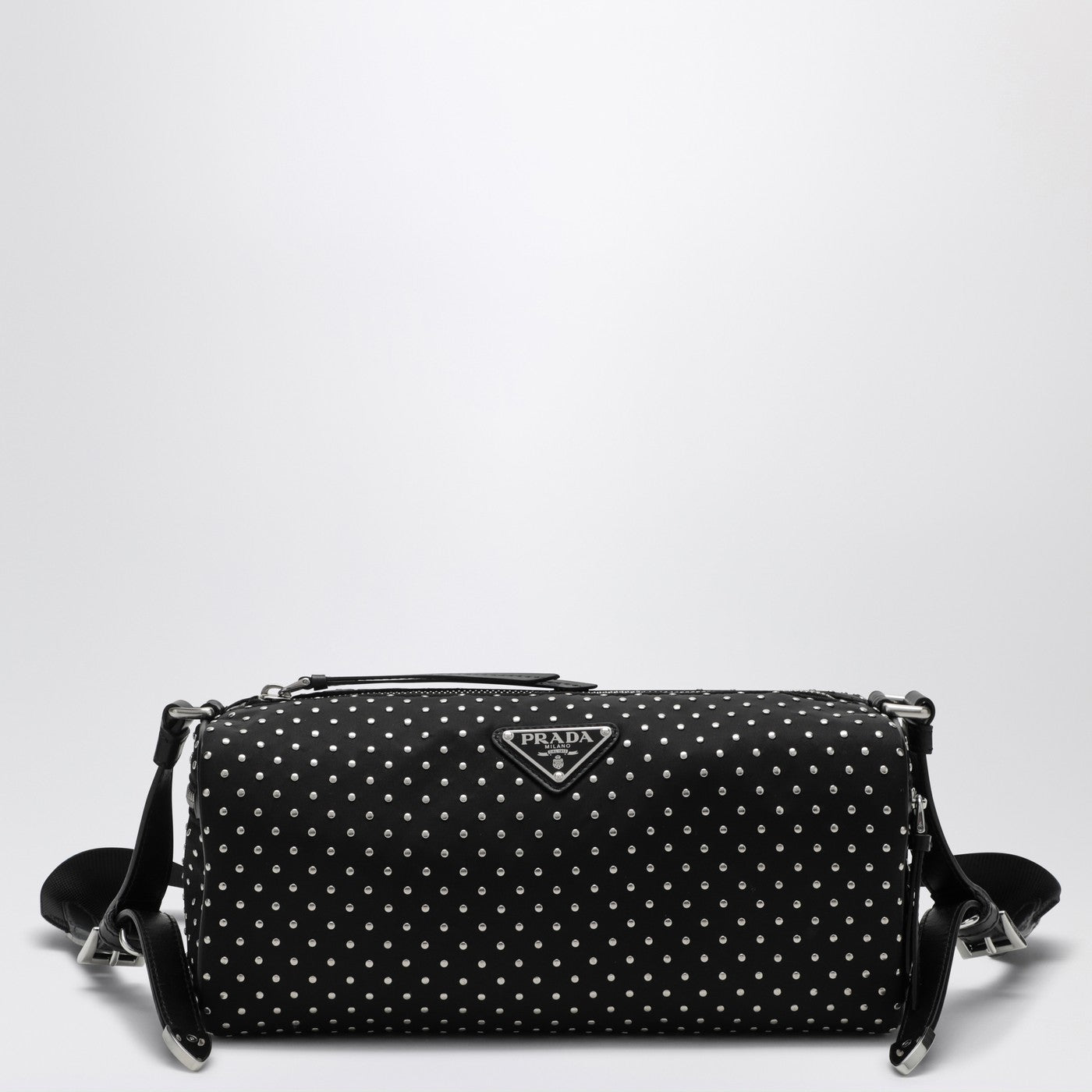 Sac à dos en Re-Nylon noir avec des clous