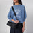 Black Re-Nylon shoulder bag with studs