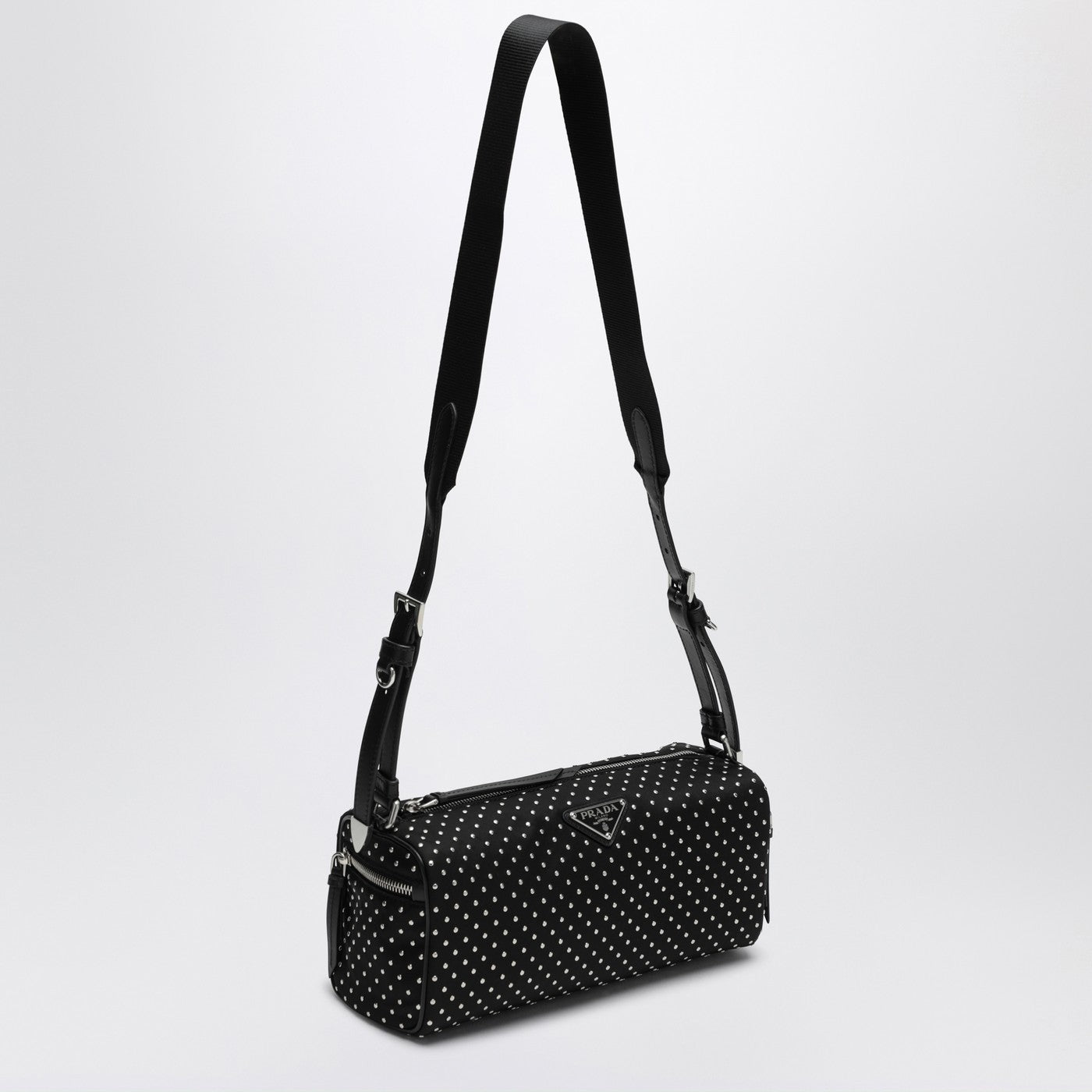 Sac à dos en Re-Nylon noir avec des clous