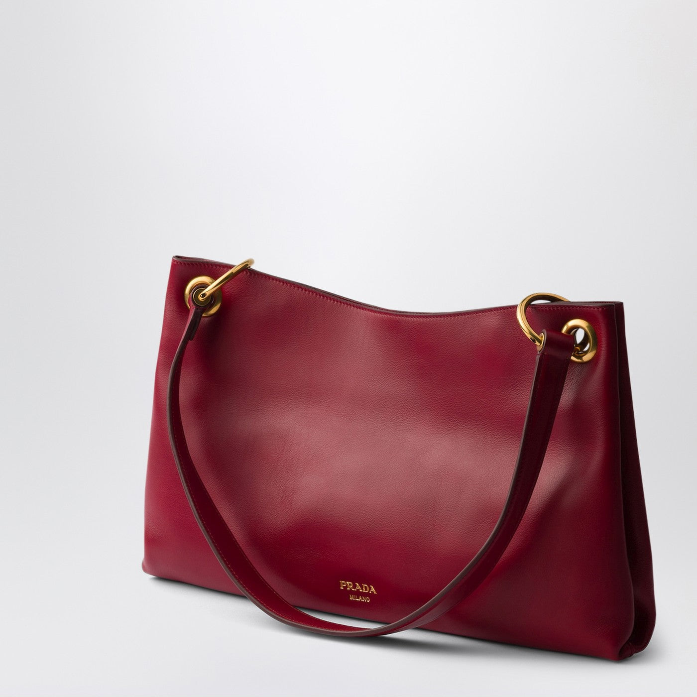 Prada Etude large shoulder bag in ruby leather