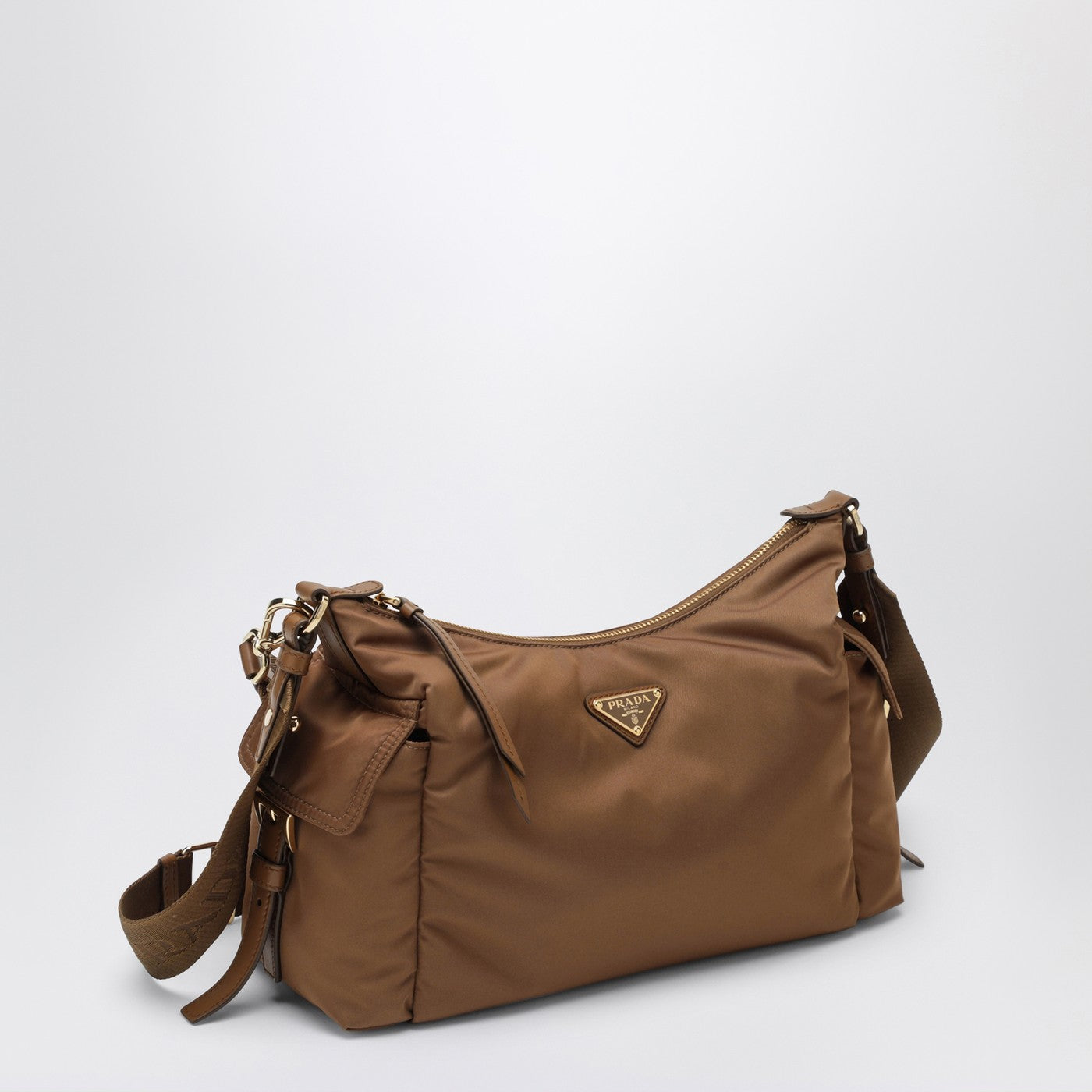 Prada Explore large Brandy bag in Re-Nylon and leather