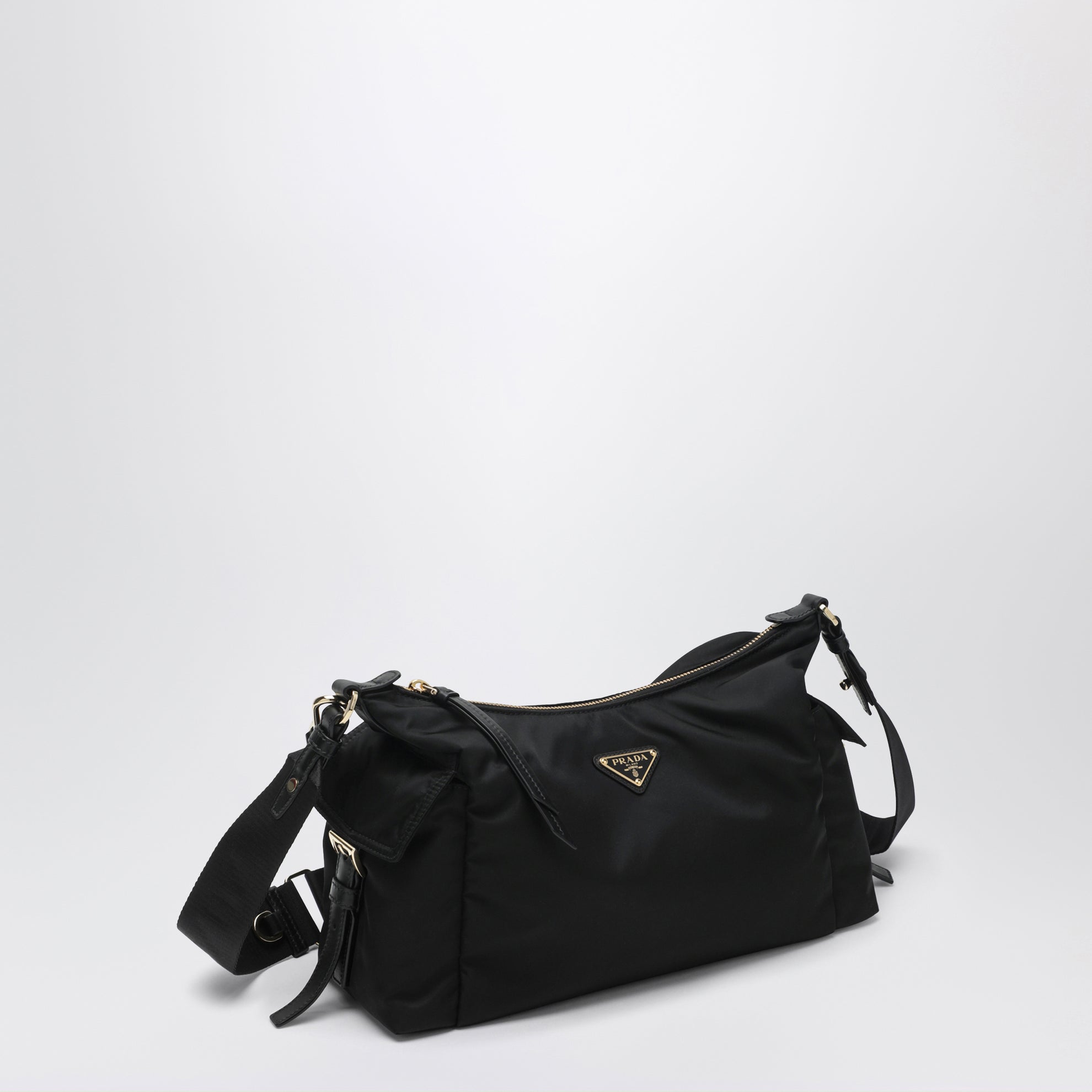 Prada Explore large bag in black Re-Nylon and leather