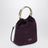 Mini Beuteltasche aus pflaumenfarbenem Wildleder