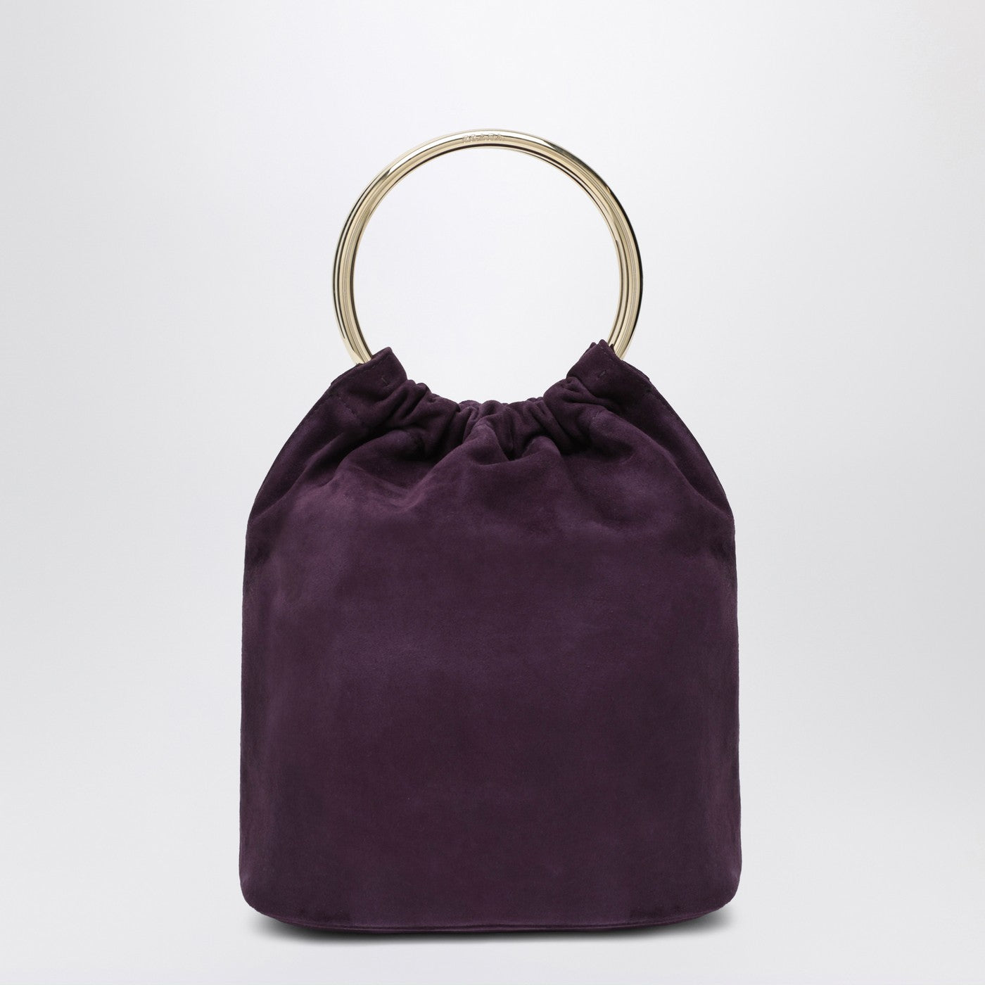 Mini Beuteltasche aus pflaumenfarbenem Wildleder