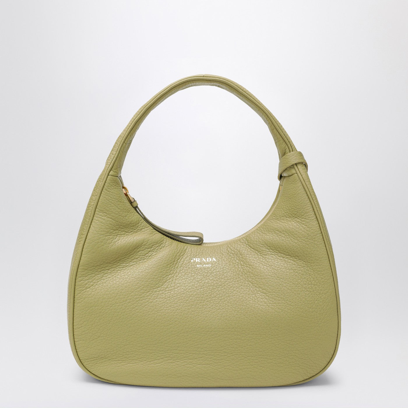 Borsa hobo piccola in pelle color pistacchio