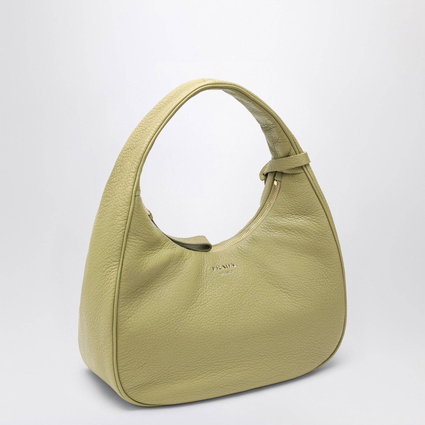 Borsa hobo piccola in pelle color pistacchio
