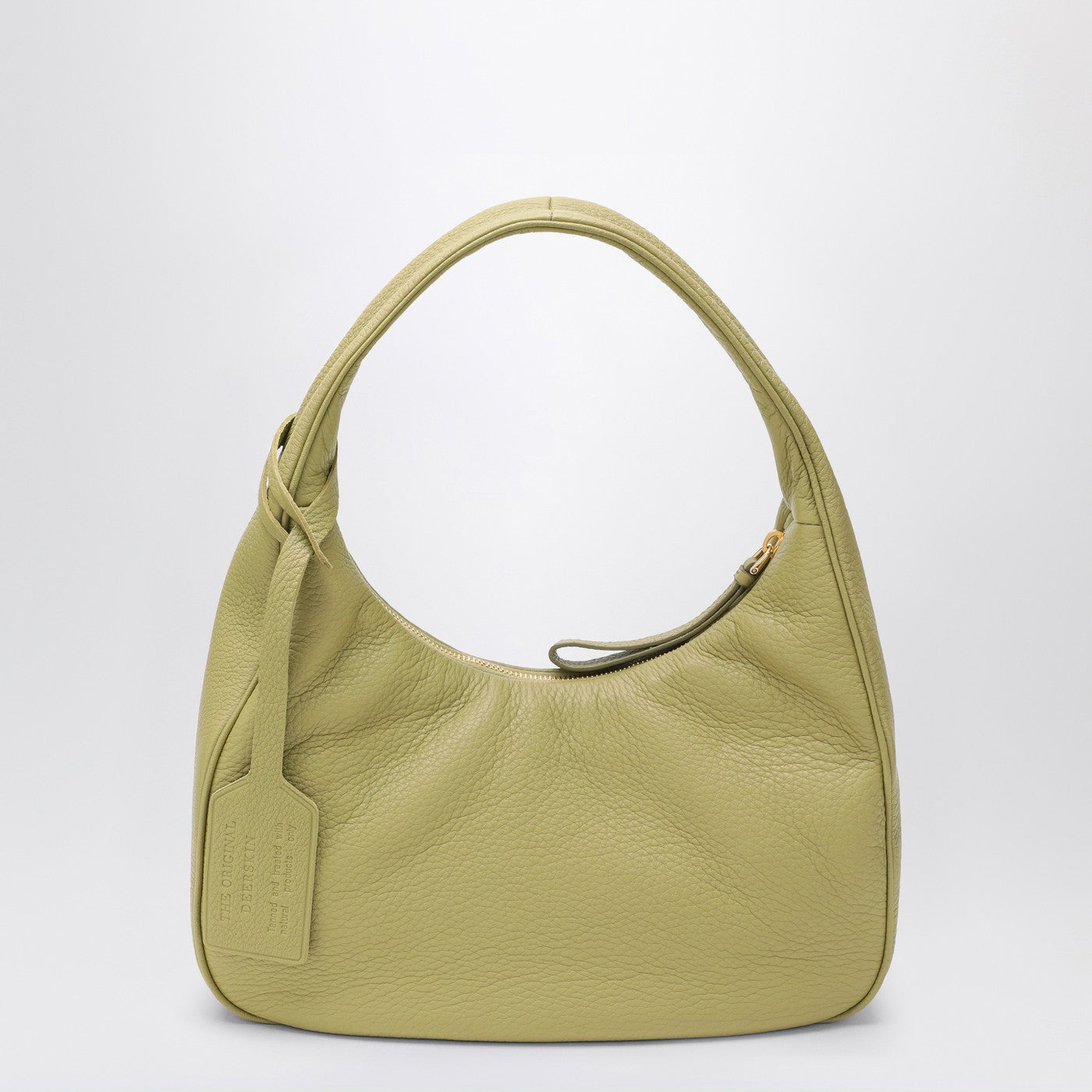Borsa hobo piccola in pelle color pistacchio