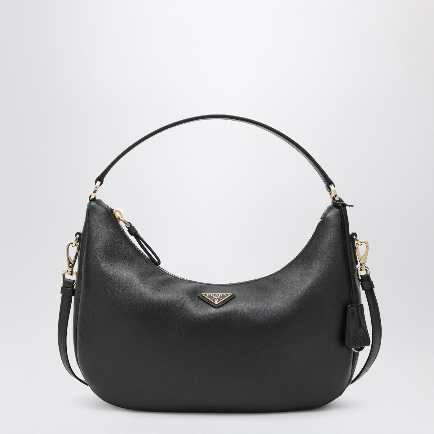 Black leather shoulder bag