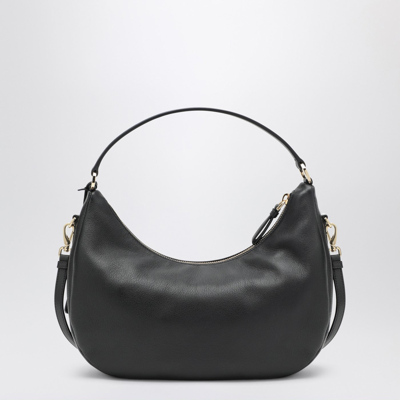 Black leather shoulder bag