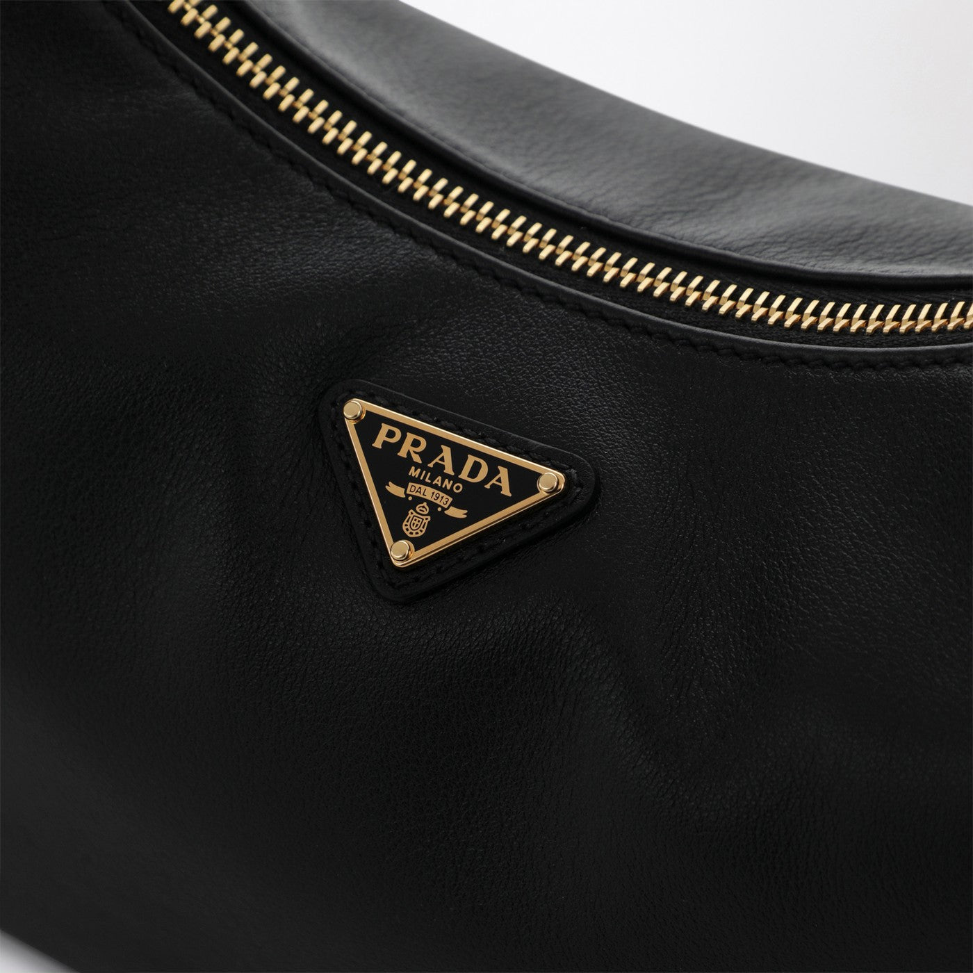 Black leather shoulder bag