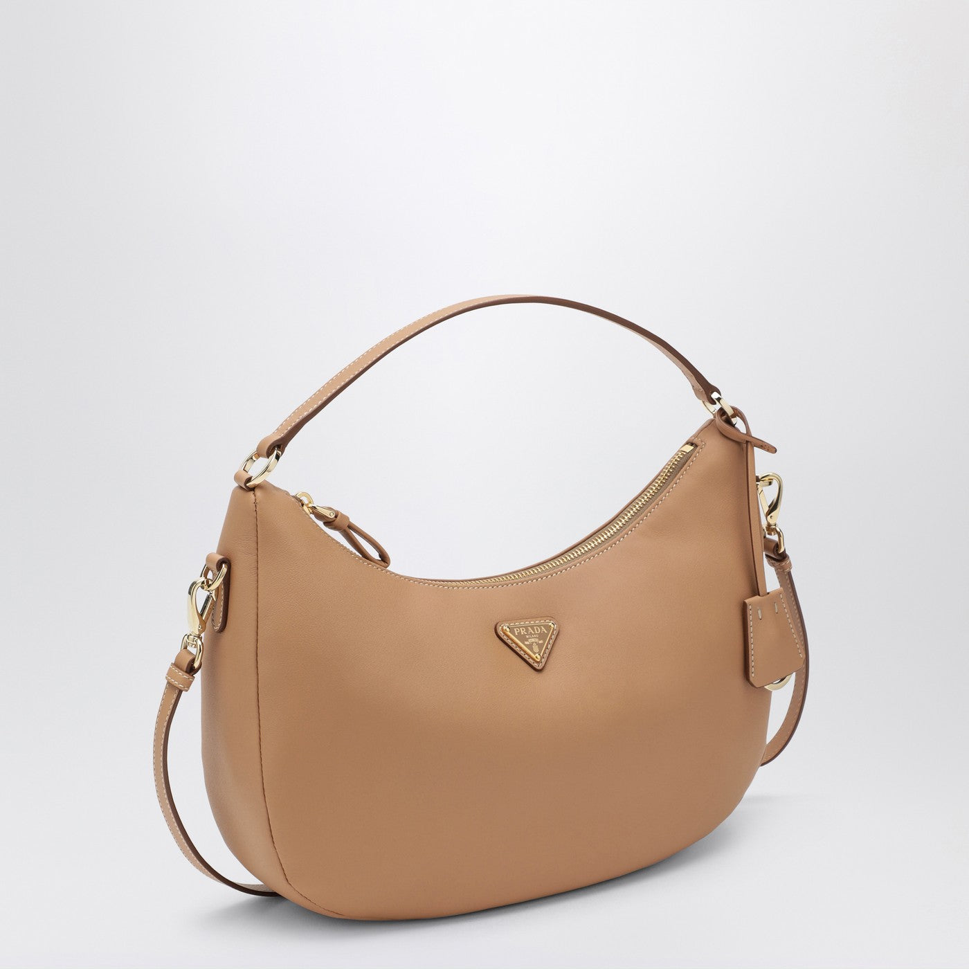Light brown leather shoulder bag