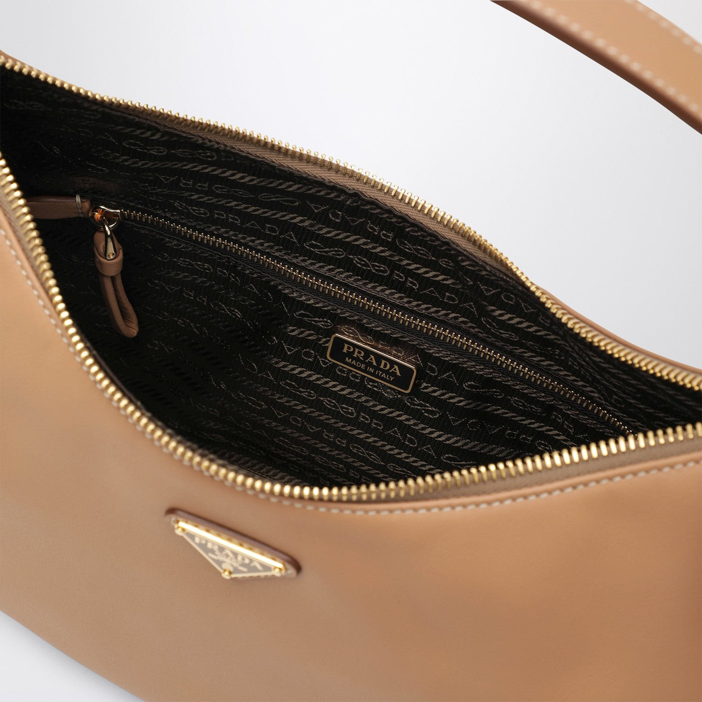 Light brown leather shoulder bag