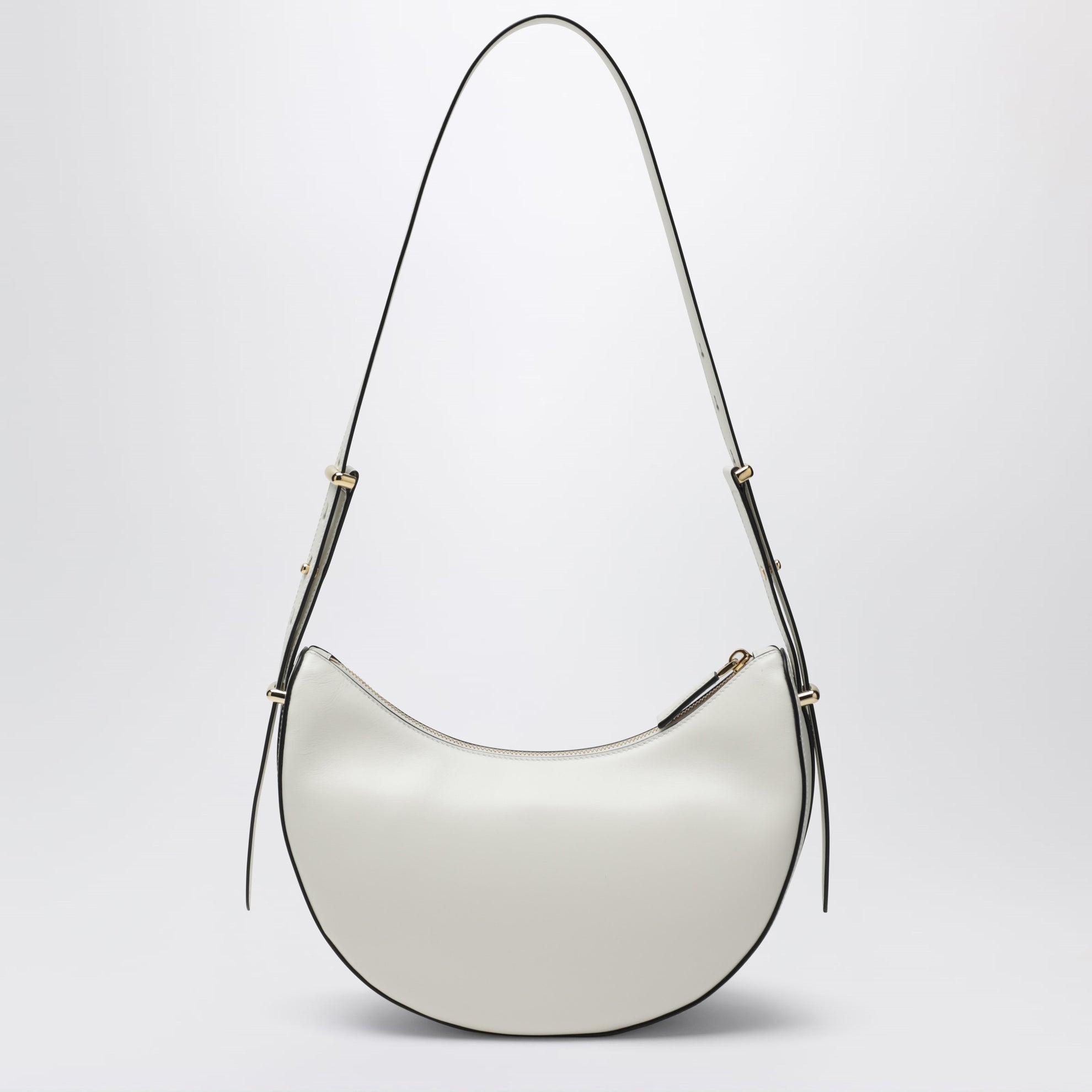 Borsa a spalla Prada Arqué medium in pelle bianca