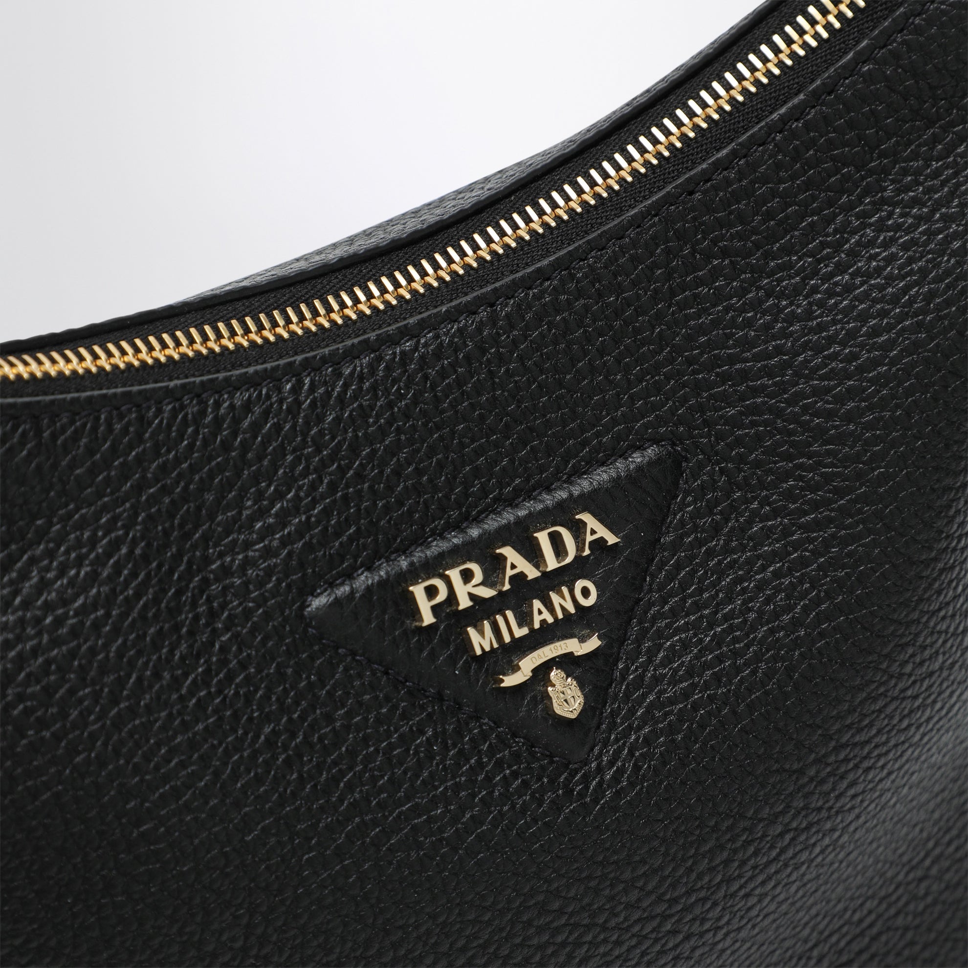 Small black leather hobo bag
