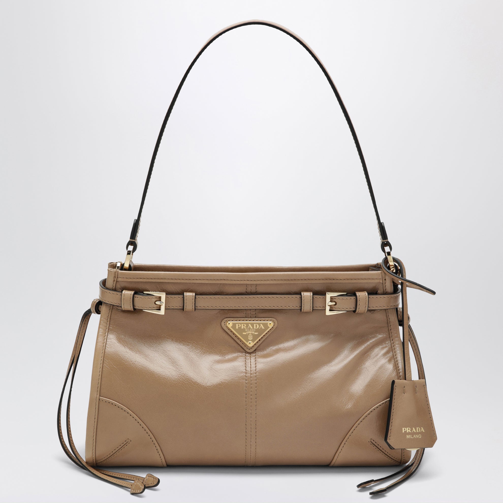 Small Bonnie top-handle bag in Cameo calf leather