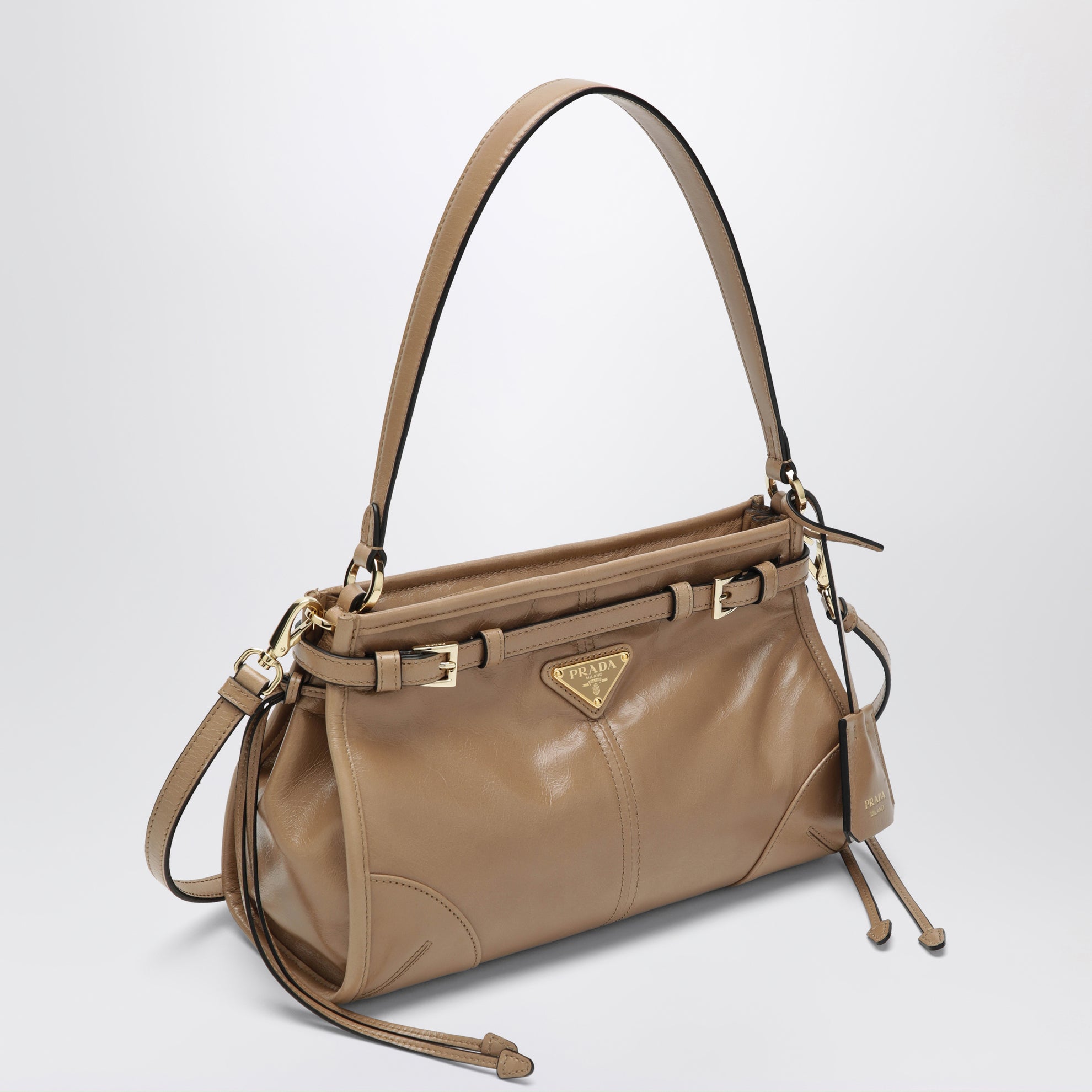Small Bonnie top-handle bag in Cameo calf leather