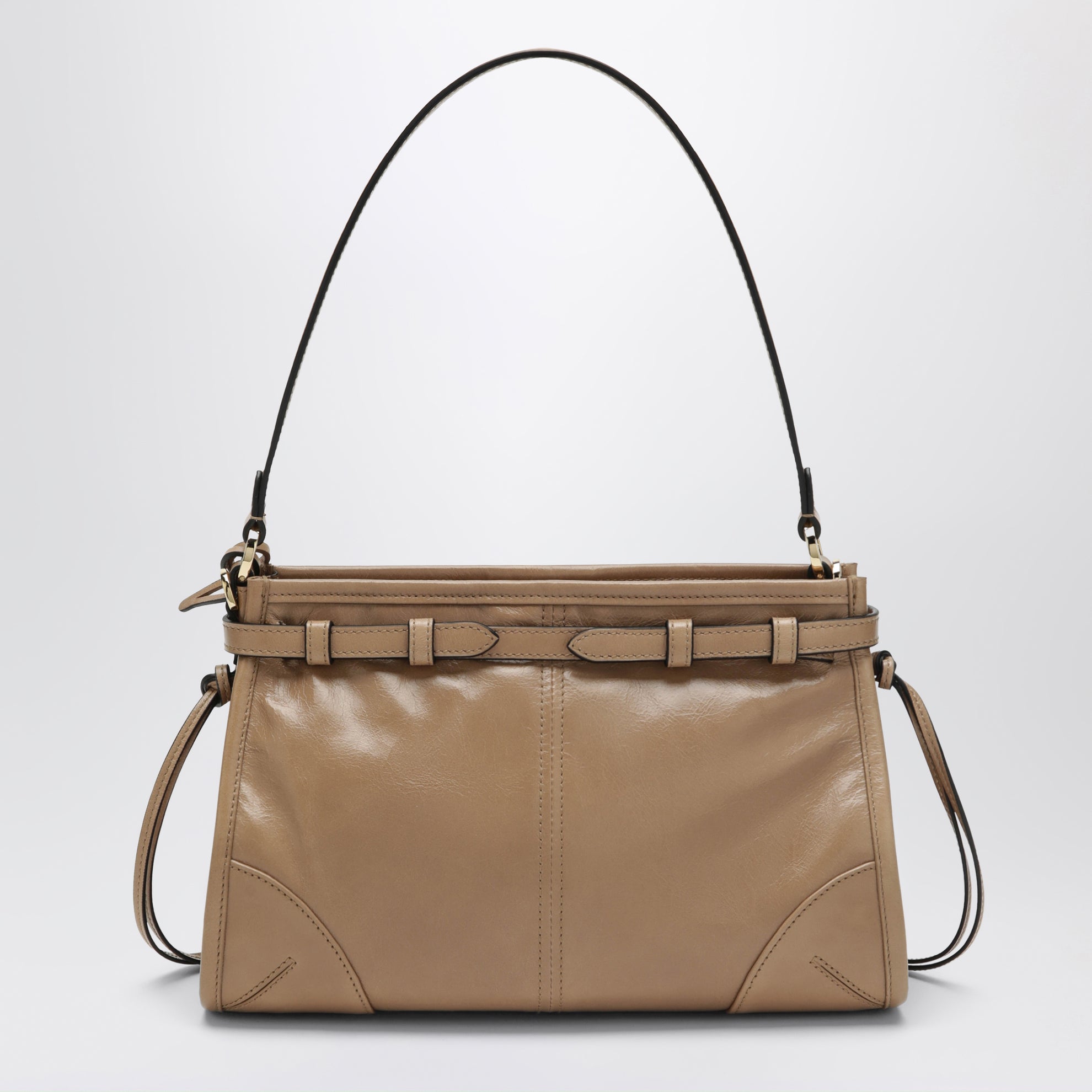 Small Bonnie top-handle bag in Cameo calf leather