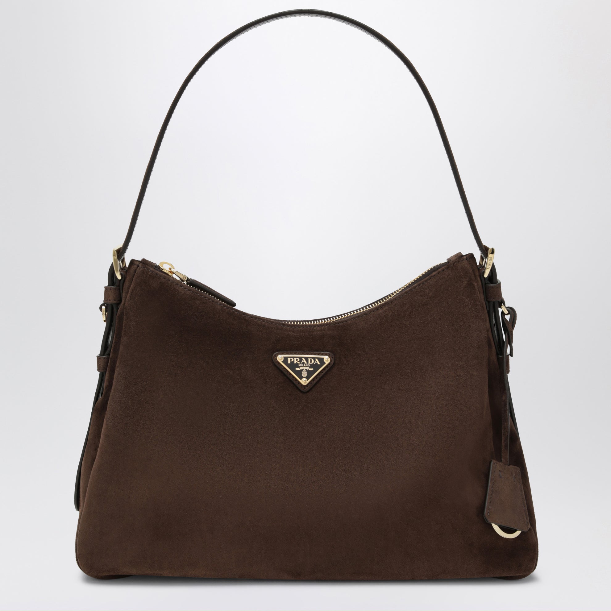 Borsa marrone testa di moro in suede